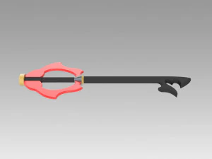 Kingdom Hearts Riku Keyblade of Heart Keyblade Cosplay Prop 3D Baskı Modeli