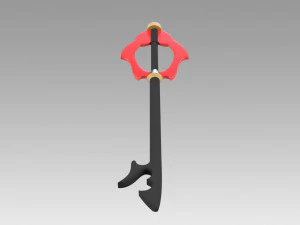 Kingdom Hearts Riku Keyblade of Heart Keyblade Cosplay Prop 3D Baskı Modeli