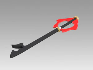 Kingdom Hearts Riku Keyblade of Heart Keyblade Cosplay Prop 3D Baskı Modeli