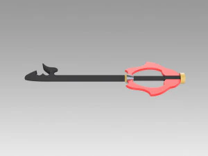 Kingdom Hearts Riku Keyblade of Heart Keyblade Cosplay Prop 3D Baskı Modeli
