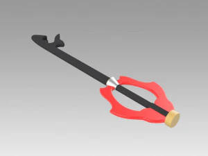 Kingdom Hearts Riku Keyblade of Heart Keyblade Cosplay Prop 3D Baskı Modeli