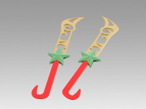 league of legends katarina the sinister blade two dagger 3D-Druckmodell