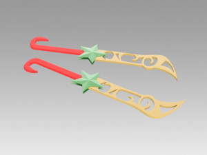 league of legends katarina the sinister blade two dagger 3D-Druckmodell