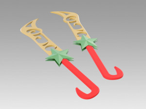 league of legends katarina the sinister blade two dagger 3D-Druckmodell