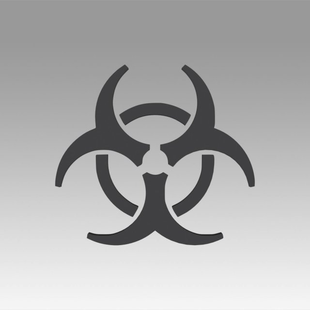 biohazard symbol signs 3D Model .c4d .max .obj .3ds .fbx .stl .blend 