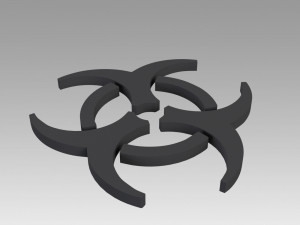 biohazard symbol signs 3D Model