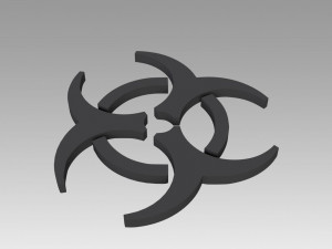 biohazard symbol signs 3D Model