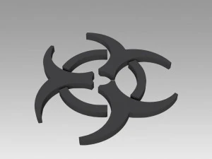 biohazard symbol signs 3D Model