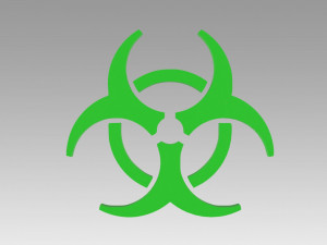 biohazard symbol signs green 3D Model