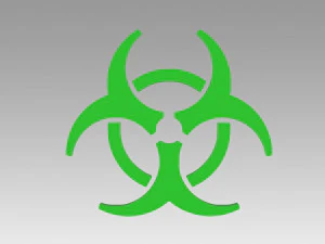Il simbolo di rischio biologico &egrave; verde Modello 3D