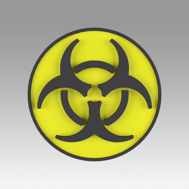biohazard symbol signs 3Dモデル .c4d .max .obj .3ds .fbx .stl .blend 