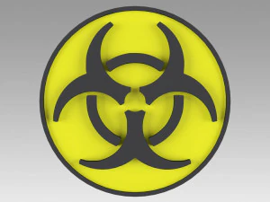 signos de s&iacute;mbolo de riesgo biol&oacute;gico Modelo 3D