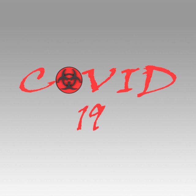 coronavirus logo sign Model 3D .c4d .max .obj .3ds .fbx .stl .blend 