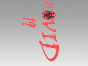 coronavirus logo sign 3D Model