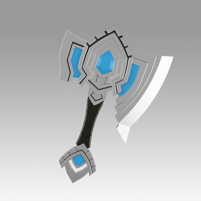 world of warcraft shadowlands axe bastion cosplay 3D Baskı Modeli .c4d .max .obj .3ds .fbx .stl .blend
