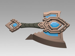 world of warcraft shadowlands axe bastion cosplay Model Cetak 3D