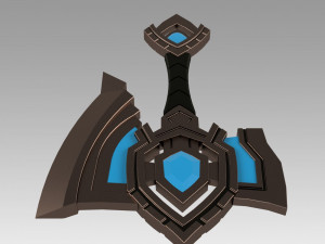 world of warcraft shadowlands axe bastion cosplay Model Cetak 3D