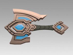 world of warcraft shadowlands axe bastion cosplay Model Cetak 3D