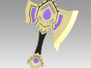 world of warcraft shadowlands axe bastion cosplay 3D Print Model