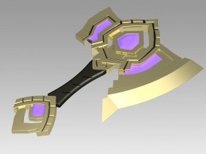 world of warcraft shadowlands axe bastion cosplay Model Cetak 3D