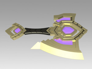 world of warcraft shadowlands axe bastion cosplay Model Cetak 3D