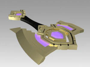 world of warcraft shadowlands axe bastion cosplay 3D Print Model