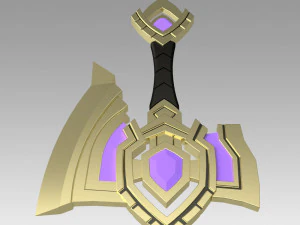 world of warcraft shadowlands axe bastion cosplay 3D Print Model