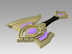world of warcraft shadowlands axe bastion cosplay Model Cetak 3D