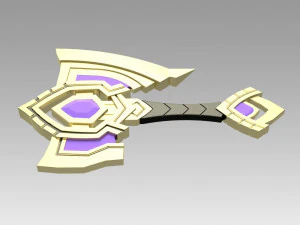 world of warcraft shadowlands axe bastion cosplay 3D Print Model
