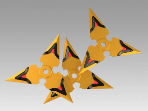 overwatch ow genji nihon peau shuriken accessoire de cosplay Modèles 3D en vedette