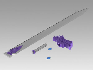 genshin impact kaeya traveler jean sword prop replica 3Dプリントモデル