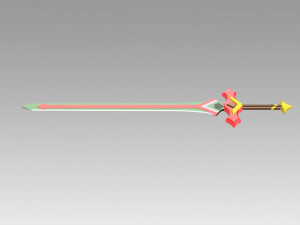 genshin impact kaeya travelers handy sword cosplay prop 3D Print Model