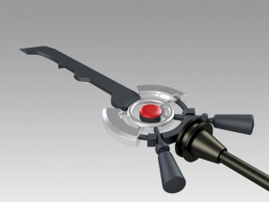 arknights podenco staff sword cosplay prop 3D Baskı Modeli