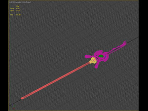 arknights podenco staff sword cosplay prop 3D Baskı Modeli