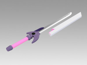 magical girl lyrical nanoha signum flames maken sword 3D Print Model