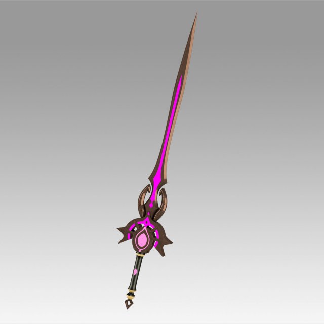 genshin impact festering desire kaeya traveler sword Model Cetak 3D .c4d .max .obj .3ds .fbx .stl .blend 