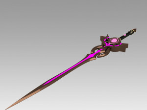 genshin impact festering desire kaeya traveler sword Model Cetak 3D