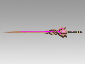 genshin impact festering desire kaeya traveler sword Model Cetak 3D