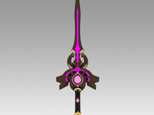 genshin impact festering desire kaeya traveler sword Model Cetak 3D