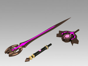 genshin impact festering desire kaeya traveler sword Model Cetak 3D