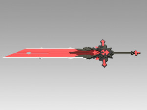 genshin impact diluc wolf gravestone claymores 3D Druckmodell