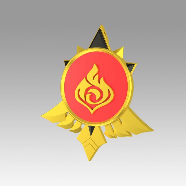 genshin impact diluc vision cosplay accessory prop Modelo de Impressão 3D .c4d .max .obj .3ds .fbx .stl .blend