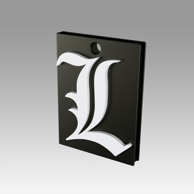 death note logo pendant suspension neck props 3D 프린트 모델 .c4d .max .obj .3ds .fbx .stl .blend 
