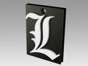 accessoires de cou de suspension de pendentif de logo de note de mort Modèles 3D en vedette