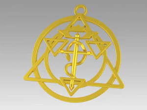 s&iacute;mbolo de transmuta&ccedil;&atilde;o fullmetal alchemist colar alquimia Modelo de Impressão 3D