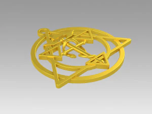 transmutation symbol fullmetal alchemist necklace alchemy 3D Print Model