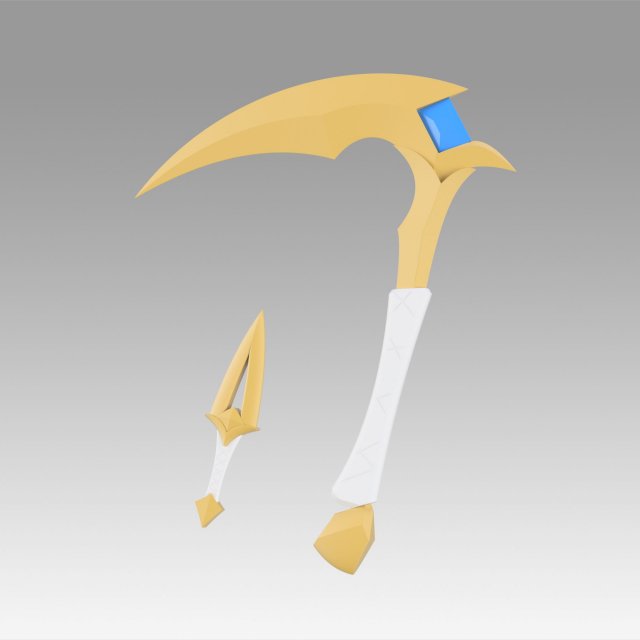 league of legends akali double sickle cosplay prop Model Cetak 3D .c4d .max .obj .3ds .fbx .stl .blend 