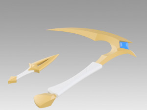 league of legends akali double sickle cosplay prop Model Cetak 3D