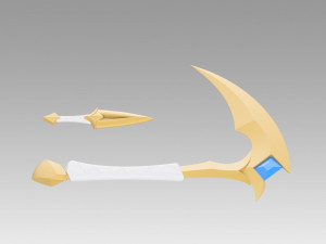 league of legends akali double sickle cosplay prop Model Cetak 3D
