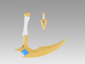 league of legends akali double sickle cosplay prop Model Cetak 3D